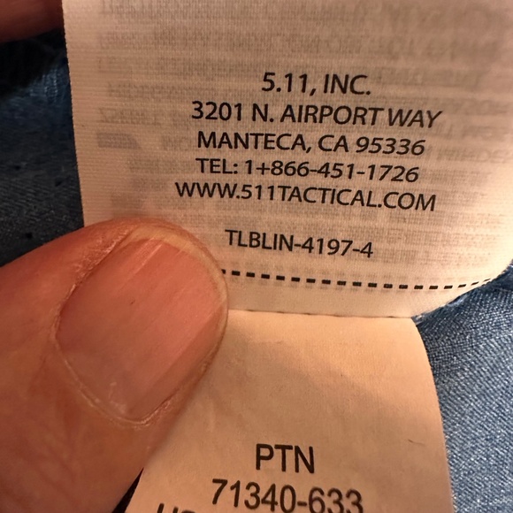 5.11 TACTICAL Freedom Flex Short Sleeve Shirt M | Blue Snap Vented Work Utility - Picture 9 of 10